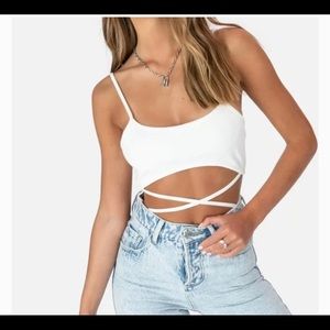 ADIKA white cross bodysuit